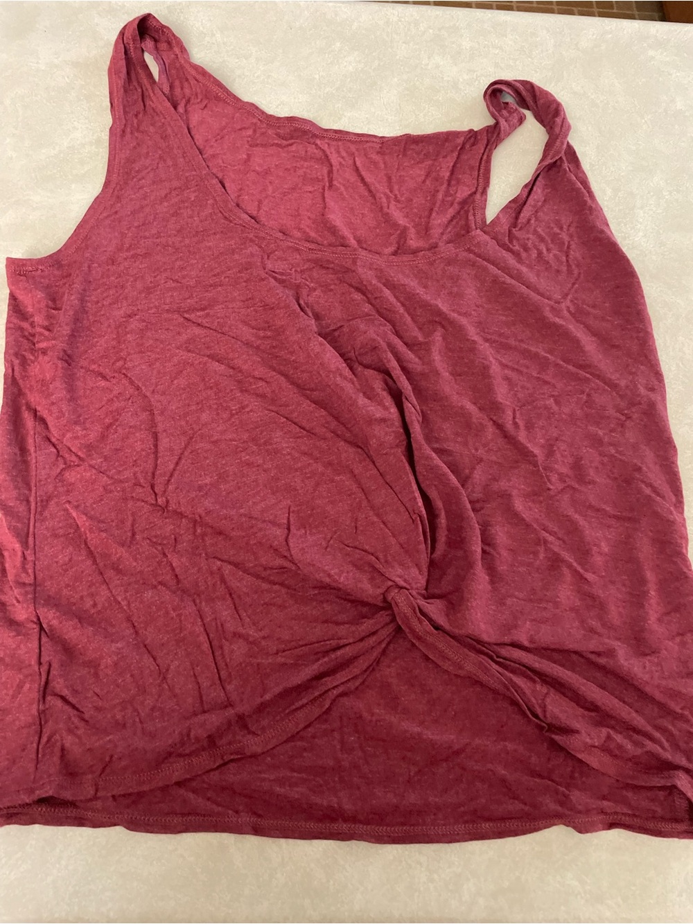 Women’s Twist-Front Tank Top in Wine